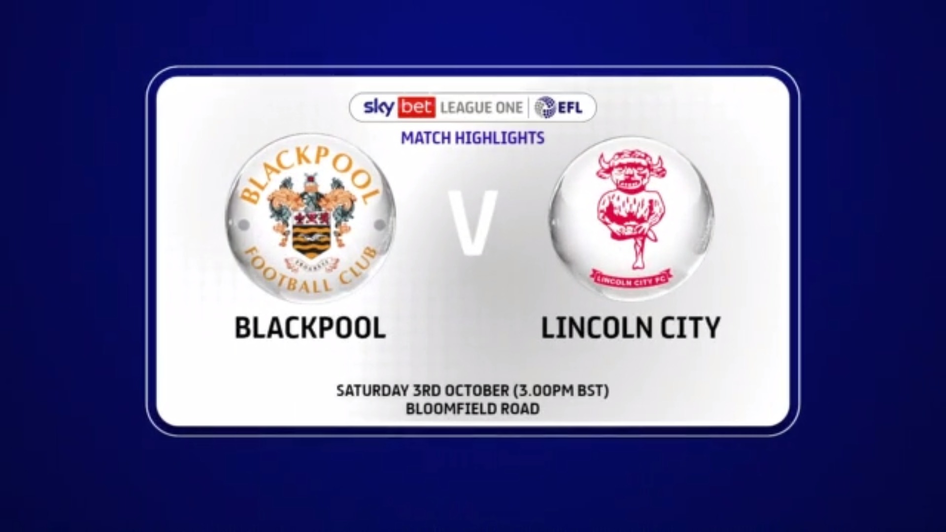 20//21 Blackpool V Lincoln City